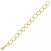 Cadena extensible de malla Rombo 60 mm con gota pequeña - Dorado x1