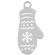 Colgante guante de Navidad 15x7 mm - Plata 925 x1