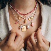 Pompón de algodón de imitación de 12 mm con cierre de perlas - Dorado - Rosa Vintage x1