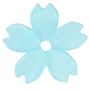 Cuentas acrílicas planas flor de cerezo 10,5 mm - Perla azul claro x10
