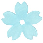 Cuentas acrílicas planas flor de cerezo 10,5 mm - Perla azul claro x10