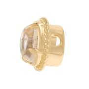 Cuenta ovalada de 6x4 mm con cristal tintado - baño de oro de 3 micras - Cristal