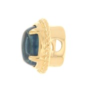 Cuenta ovalada 6x4 mm con cristal tintado - 3 micras baño de oro - Azul x1