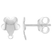 Pendientes flor 8.5x7 mm con anilla cerrada - Plata de Ley 925 x2