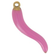Colgante Guindilla 24x6 mm Resina Epoxi - Acero inoxidable 316L dorado - Rosa x1