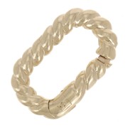 Cierre de mosquetón ovalado 12x7 mm efecto trenzado - Chapado de Oro 3 micras x1