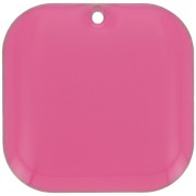 Lentejuela cuadrada redondeada de metal y resina epoxi 22 mm - Rosa caramelo x1