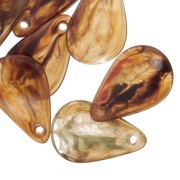 Lentejuelas de pétalo de flor curvada de 24,5 mm en acrílico - Topacio jaspeado x6