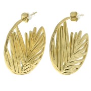 Pendientes de aro de 30 mm - Acero inoxidable 316L Dorado x2