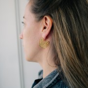 Pendientes de aro de 30 mm - Acero inoxidable 316L Dorado x2