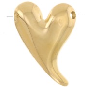 Colgante corazón abombado 27x20,5 mm - Acero inoxidable 316L dorado x1