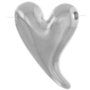 Colgante corazón abombado 27x20,5 mm - Acero inoxidable 316L x1