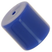 Cuenta de tubo cilíndrica de resina opaca de 14 mm - Azul duro x1