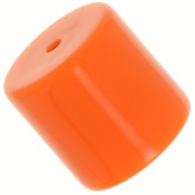 Tubo cilíndrico de perlas de 14 mm en resina opaca - Naranja x1
