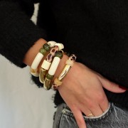 Cuenta de tubo cilíndrica de resina opaca de 14 mm - Rojo carmín x1