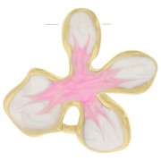 Colgante flor 19x20 mm con resina epoxi - Acero inoxidable 304L Dorado - Blanco - Rosa