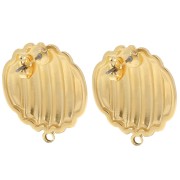 Pendientes redondos de 23 mm con anilla cerrada - Dorado con oro fino x2
