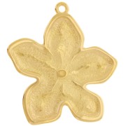 Colgante flor 41x37 mm - Dorado con oro fino x1