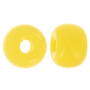 Cuenta arandela agujeros grandes 13x9 mm en resina opaca - Amarillo sol x8