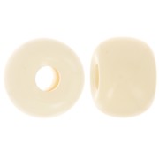 Cuenta arandela con agujeros grandes 13x9 mm en resina opaca - Marfil x8