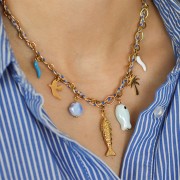 Cordón de algodón trenzado de 2,5 mm - made in France - Beige - Azul - Dorado x1m