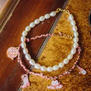 Cordón de algodón trenzado 3 mm - made in France - Multi rosa - Gris x1m