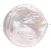 Perla de Agua Dulce Irregular - Palet Redondo 21 mm - Grado AA+ Blanco x1
