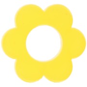 Colgante flor acrílico translúcido 18 mm - Amarillo x1