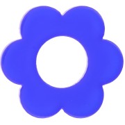 Colgante flor acrílico transparente 18 mm - Azul real x1