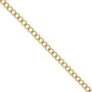 Cadena Rombo a rayas 6 mm - acero inoxidable 316L dorado x50cm