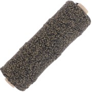Bobina de cordón de algodón trenzado francés de 3 mm - Negro - Dorado x100m