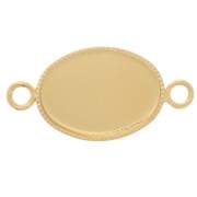 Entrepieza para cabujón ovalado con base plana 14x10 mm Dorado x1