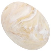 21x15 mm Cuenta con forma de oliva en resina opaca - Beige jaspeado marrón - Dorado x1