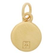 Dije redondo mini 6 mm - motivo tortuga - anilla cerrada - baño de oro de 3 micras x1