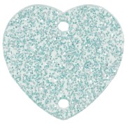 Entrepieza corazón acrílico 15x16,5 mm - Azul purpurina x1