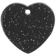 Lentejuela corazón acrílico 15x16,5 mm - Brillo negro x1