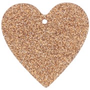 Colgante corazón acrílico 31x32 mm - Brillo bronce x1