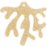 Colgante acrílico coral 36,5x39 mm - Dorado brillo x1