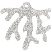 Colgante acrílico coral 36,5x39 mm - Plateado brillo x1