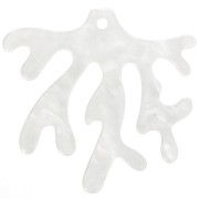 Colgante acrílico coral 36,5x39 mm - Blanco nacarado x1