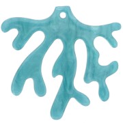 Colgante Coral Acetato 36.5x39 mm - Pavo Real Azul Perla x1