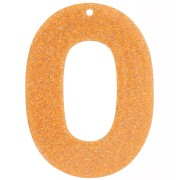 Colgante acrílico hueco ovalado 47x34 mm - Purpurina naranja x1