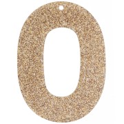 Colgante acrílico hueco ovalado 47x34 mm - Brillo bronce x1