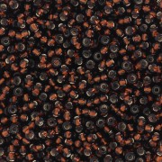 Preciosa Cuentas de rocalla 11/0 - 2 mm - Topacio oscuro forrado de plata x20g