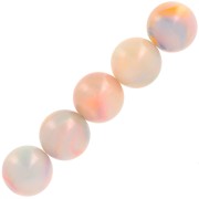 Cuentas redondas de resina opaca 10 mm - Perla multicolor jaspeada x8