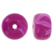 Cuenta arandela acrílica 14,5x9 mm agujero grande - Magenta jaspeado x20