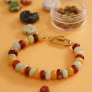 Cuentas arandalas Heishi 8x5mm gema Regalita tintada - Jaspe aqua terra x15