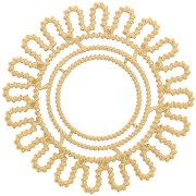 Colgante flor margarita 30 mm efecto trenzado - Acero inoxidable 316L dorado x1