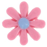 Cabujón flor resina 16 mm - Rosa - Azul x1