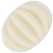 Cabujón ovalado rayado 18x13 mm en resina opaca - Crudo x1